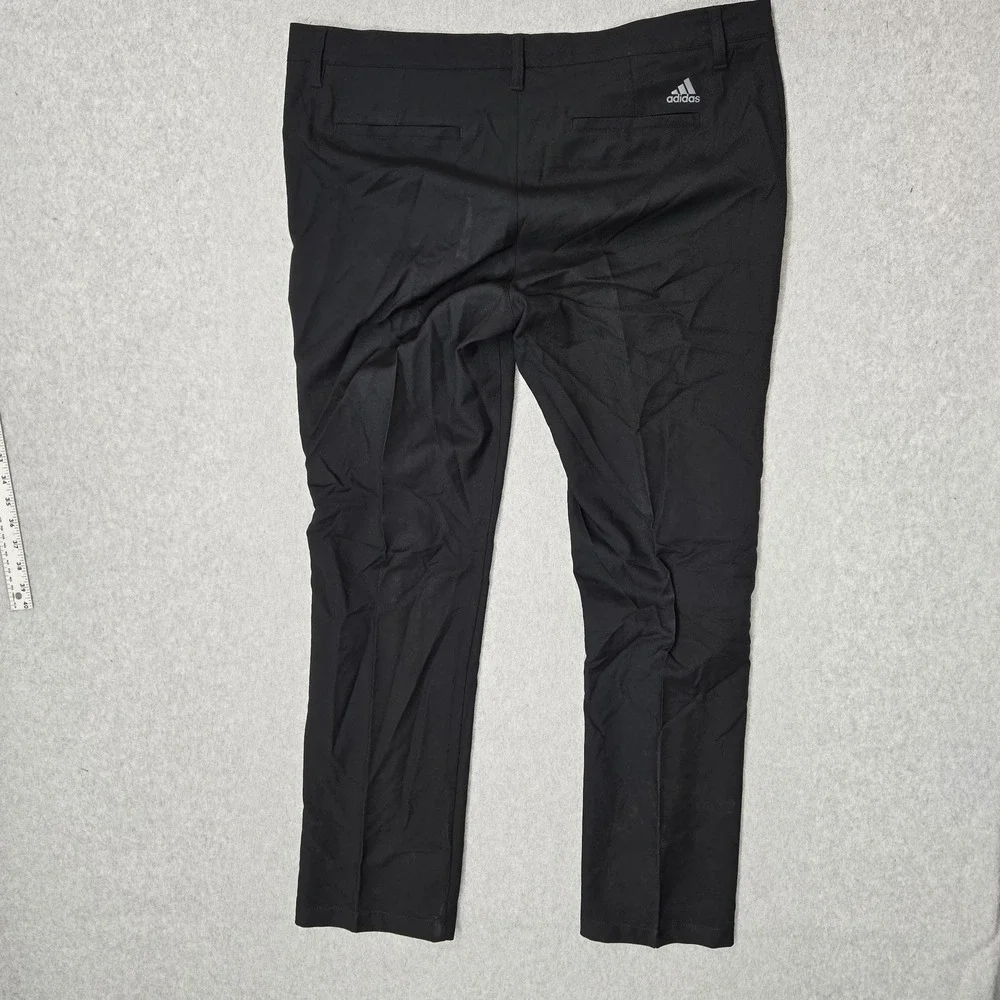 Adidas Men Pants 34X32 Black Dress Pants Golf Pants Logo 29